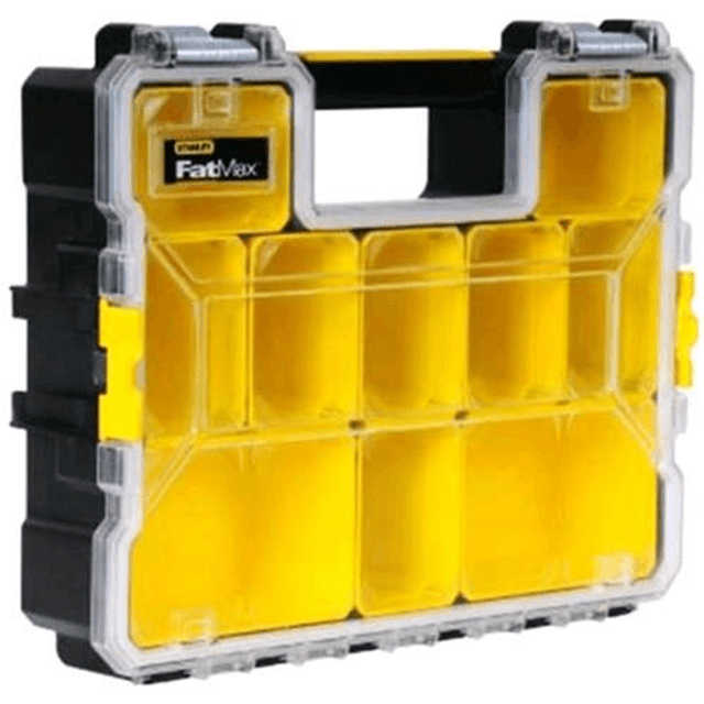 BLACK &amp; DECKER STANLEY 1-97-518 CASSETTA PORTAUTENSILI IN POLICARBONATO 12 COMPARTIMENTI RIMOVIBILI COLORE NERO/GIALLO